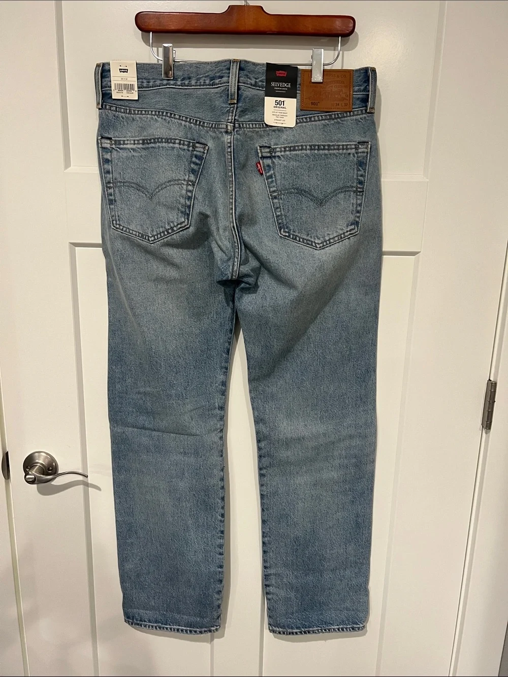 NWT Levi’s Premium Sashiko 501 Selvedge - Medium Wash Sz 34x32, and 33x32
